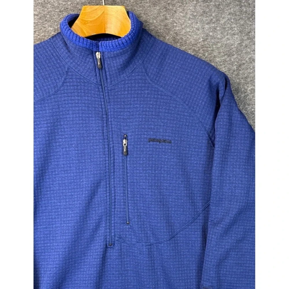 Patagonia R1 Regulator Pullover Mens L Blue Polartec Grid Half Zip‎ Outdoors USA